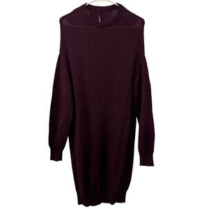 CEDRIC CHARLIER Mohair Blend Knit Long Sweater Burgundy‎ Sweater Dress Size 10
